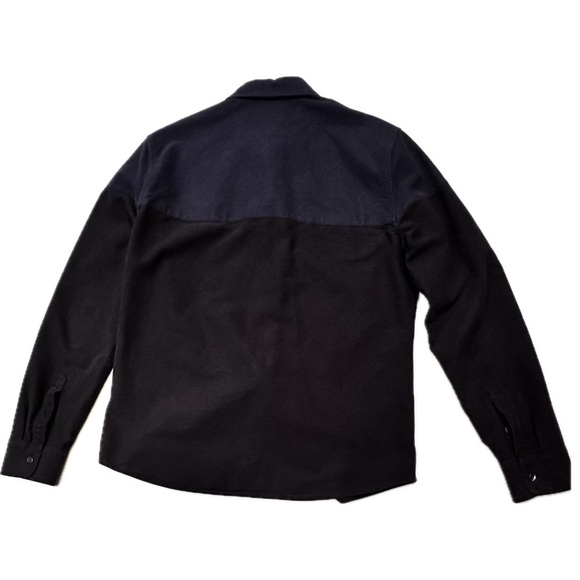 AG Adriano Goldschmied Black Blue Color Block Twill Shirt SLIM FIT Size LARGE - Picture 4 of 12